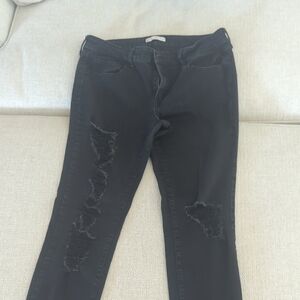 SO Black Distressed Skinny Jeans